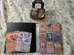 Huge Binder Collection Lot of 416 Pokemon Cards Mixed EX SV SWSH Rev Holo Etc - Image 1