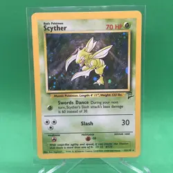 Pokemon TCG - Scyther Base Set 2 17/130 - Unlimited Holo Rare - SWIRL - Image 1