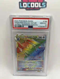 PSA 10 2022 Pokemon Sword Shield Origin Forme Dialga VSTAR Secret Rare 198/189 - Image 1