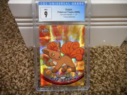 Vulpix Topps TEKNO Chrome cgc 9 MINT Pokemon card 37 Series 1 psa 2000 card TV - Image 1