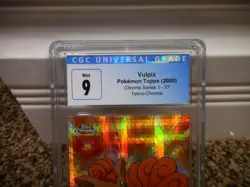 Vulpix Topps TEKNO Chrome cgc 9 MINT Pokemon card 37 Series 1 psa 2000 card TV - Image 2