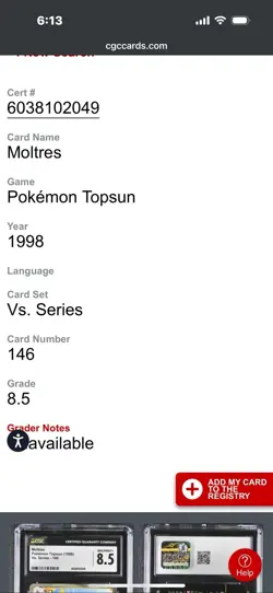 Pokemon card Moltres vs Lugia Top Topsun Japanese No.146 - Image 5