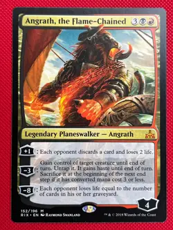 MTG 1X Angrath, the Flame-Chained X1 Rivals of Ixalan Magic - LP - Image 1