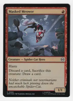 NM Foil Masked Meower, MTG, Marvel's Spider-Man, Magic the Gathering, 82 - Image 1