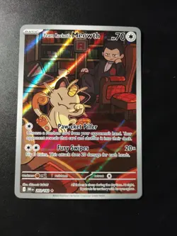 Team Rocket's Meowth 203/182 Sv10: Destined Rivals Holo Pokemon Illustration - Image 1