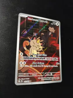 Team Rocket's Meowth 203/182 Sv10: Destined Rivals Holo Pokemon Illustration - Image 2