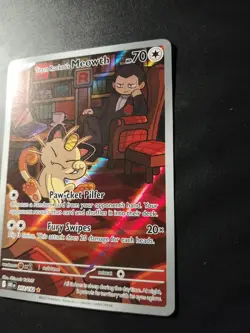 Team Rocket's Meowth 203/182 Sv10: Destined Rivals Holo Pokemon Illustration - Image 3