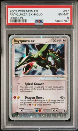2003 Pokemon EX Dragon Rayquaza EX Holo 97/97 PSA 8 NM-MT 73619707 - Image 2