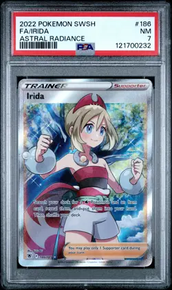 2022 POKEMON SWORD & SHIELD ASTRAL RADIANCE #186 FULL ART/IRIDA PSA 7 - Image 1