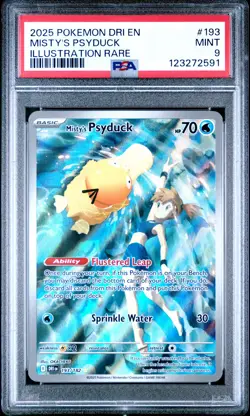 2025 POKEMON DRI EN-DESTINED RIVALS ILLUSTRATION RARE #193 MISTY'S PSYDUCK PSA 9 - Image 1