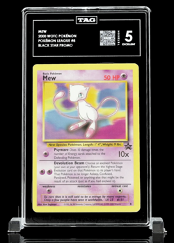 Mew 2000 WOTC Pokemon League #8 Black Star Promo TAG 5 Beautiful Card! - Image 1