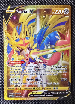 Pokemon Card - Zacian V - SWSH Base Set - Secret Rare - 211/202 - M/NM - Image 1