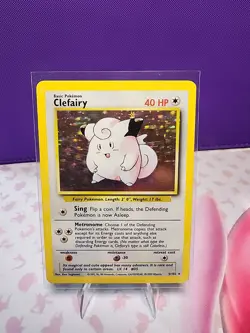 Clefairy 5/102 MP Holo Base Set Unlimited Rare Pokemon TCG Card - Image 1