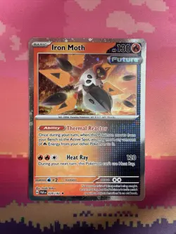 Pokemon Card Iron Moth Paradox Rift Cosmo Holo Rare 028/182 Near Mint - Image 1