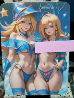 Dark Magician Girl Gemini Glow In The Dark Lonestar Customs Waifu Anime Card - Image 3