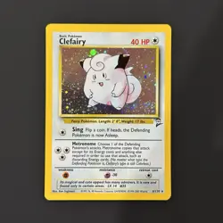 2000 Pokemon CLEFAIRY Base Set 2 HOLO RARE Card 6/130 WotC 2nd Edition SWIRL NM+ - Image 1