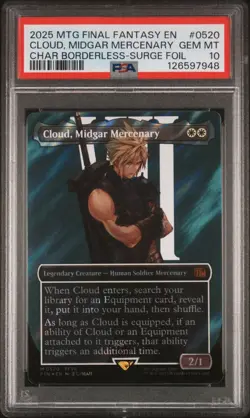 2025 PSA 10 MTG Final Fantasy Cloud Midgar Mercenary Surge Foil 0520 English - Image 1