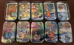 Pokemon TCG Kanto Friends Empty Mini Tins-Complete Art Set With Connecting Cards - Image 3