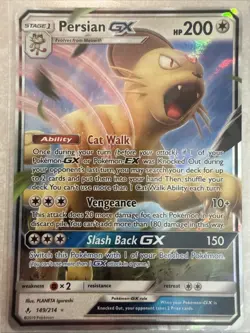 Persian GX 149/214 Sun & Moon Unbroken Bonds Holo Pokemon - Image 1