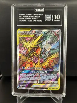 TAG 10 - Moltres & Zapdos & Articuno GX SM210 Hidden Fates ETB Promo Pokemon TCG - Image 1