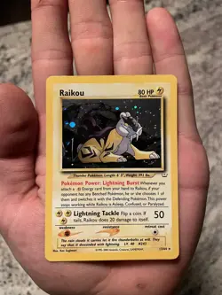 Pokemon TCG Neo Revelation 2001 Raikou 13/64 Unlimited Holo PAW SWIRL! 🐾🌀 - Image 1