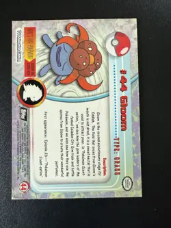 1999 Topps Pokemon TV Black Logo Flames Foil Gloom #44 - Image 2