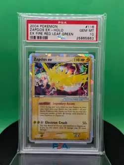 PSA 10 Zapdos ex 116/112 EX Fire Red & Leaf Green Secret 2004 English Pokemon - Image 1