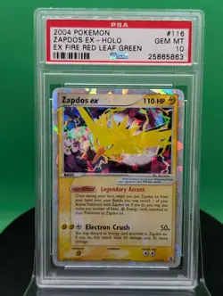 PSA 10 Zapdos ex 116/112 EX Fire Red & Leaf Green Secret 2004 English Pokemon - Image 3