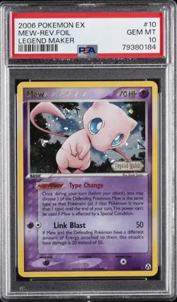 2006 POKEMON EX LEGEND MAKER #10 MEW-REVERSE FOIL PSA 10 - Image 1
