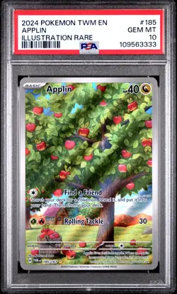 2024 POKEMON TWM EN-TWILIGHT MASQUERADE ILLUSTRATION RARE #185 APPLIN PSA 10 - Image 1