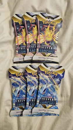 6x Pokemon Silver Tempest Sleeved Booster Packs, new & sealed - Image 1