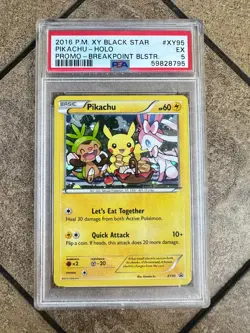 Pikachu 2016 Pokemon XY Promo Breakpoint Blister Holo Black Star Promo PSA 5 - Image 1