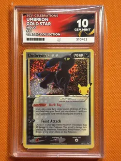 Umbreon Gold Star 17/17 Celebrations Pokemon TCG Gem Mint Ace 10 - Image 1