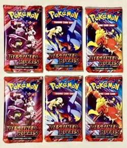 Lot of (6) Pokemon Destined Rivals Booster Packs Bundle Brand New Factory Sealed - Image 1
