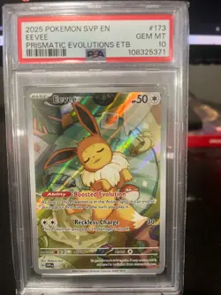 2025 POKEMON SVP PRISMATIC EVOLUTIONS ETB PROMO #173 EEVEE PSA 10 - Image 1