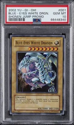 2002 YU-GI-OH! SHONEN JUMP PROMO #001 BLUE-EYES WHITE DRAGON PSA 10 - Image 1