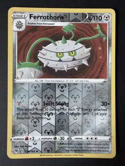 Ferrothorn Reverse Holographic Uncommon Card Vivid Voltage - 124/185 - Image 1
