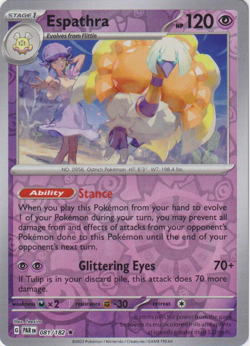 Espathra 081/182 | Paradox Rift | Rare Reverse Holo | NM Pokemon Card - Image 1