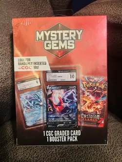 Pokemon Mystery Gems 1 CGC Graded Card & 1 Booster Pack 2025! New Sealed Box! - Image 1