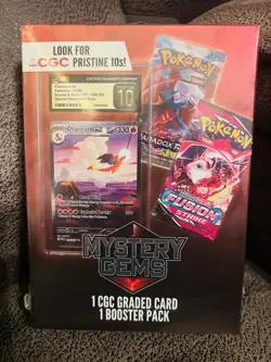Pokemon Mystery Gems 1 CGC Graded Card & 1 Booster Pack 2025! New Sealed Box! - Image 2
