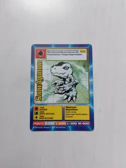 SnowAgumon Carte Digimon Francais Bandai 2000 Bo-110 Serie 3 French Card - Image 1