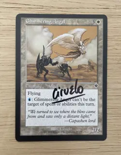 VINTAGE MTG Magic the Gathering Signed Glimmering Angel Invasion Single Card - Image 1
