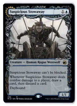 Suspicious Stowaway NM* SHOWCASE Innistrad Midnight Hunt 288 mtg -UnltdCards - Image 1