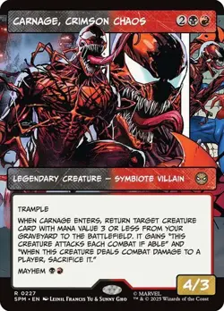 NM Borderless Carnage, Crimson Chaos, MTG, Marvel's Spider-Man, Magic, 227 - Image 1