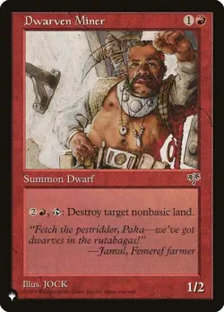 mtg magic dwarven miner mirage reprint : the list ENGLISH mineur nain - Image 1