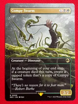MTG 1X Compy Swarm X1 (Borderless) Jurassic World Collection Magic - NM - Image 1