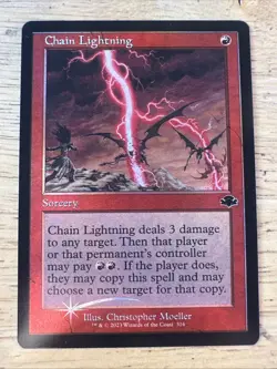 Chain Lightning (Retro Frame) #316 (Foil) NM Dominaria Remastered DMR Magic MTG - Image 1