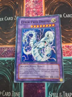 Yugioh Cyber Twin Dragon CRV-EN035 Super Rare 1st Edition Near Mint - Image 1
