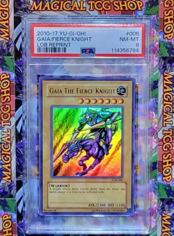 Yugioh Gaia The Fierce Knight LOB-006 Ultra Rare PSA NM Mint - Image 1