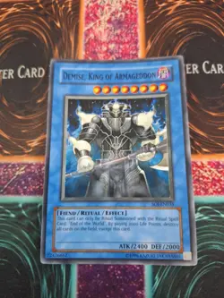Yugioh Demise, King of Armageddon SOI-EN035 Super Rare Unlimited Near Mint - Image 1